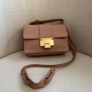 JIMMY CHOO *Rebel* Balet Pink Grainy Calf Leather Top Handle & Crossbody Bag